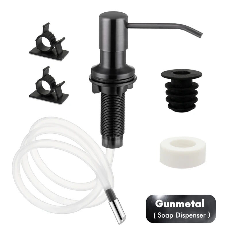 Stainless Steel Soap Dispenser Extension Tube Kit Kitchen Sink Liquid Soap Dispenser Bathroom Lotion Detergent Hand Press Pumps