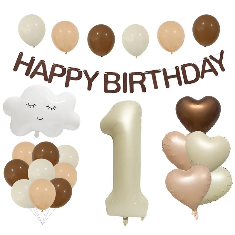 Happy Birthday Banner Handmade Tassel Pendant First Boys Girl Baby Shower Birthday Party Balloon Decoration Supplies Baby Gifts