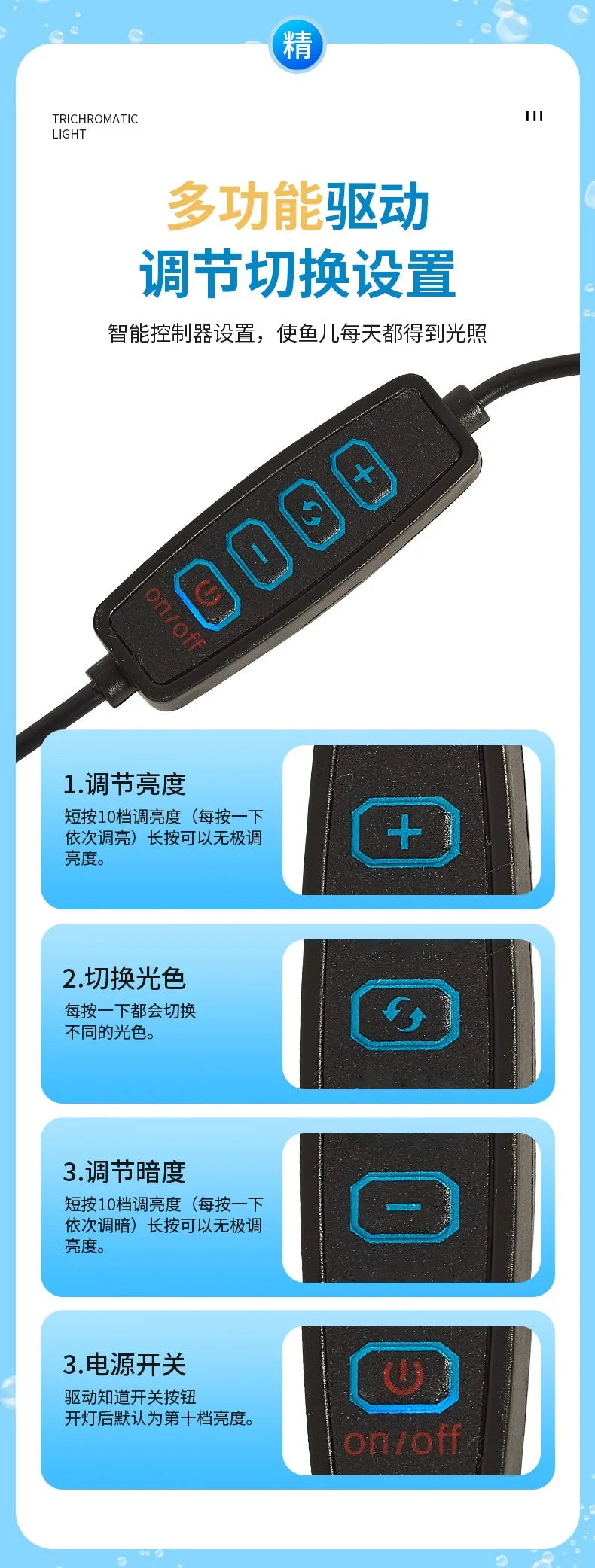 Lampe d'aquarium USB 5 W 7 W LED étanche pour aquarium, lampe sous-marine pour poissons, décoration d'aquarium, lampe pour plantes, mini lampe pour aquarium