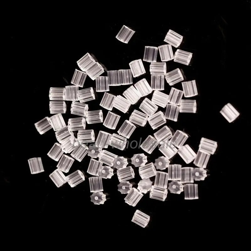 Lot de 500/2000 bouchons d'oreilles en silicone transparents, anti-chute, accessoires pour boucles d'oreilles