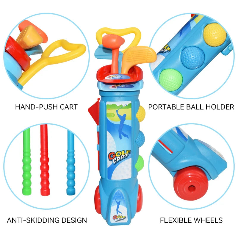 Ensemble de clubs de golf pour enfants, jouets de sport d'intérieur et d'extérieur rétractables, jeux de golf pour parents et enfants, jouets interactifs d'extérieur