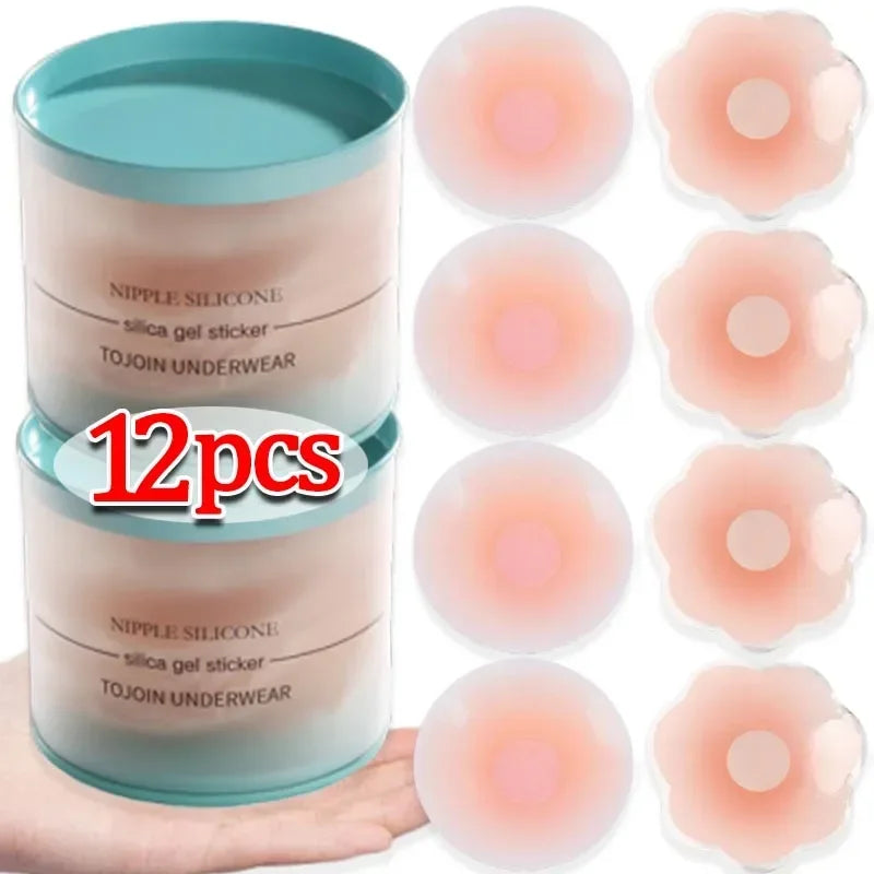 2-24PCS Invisible Self Adhesive Chest Paste Reusable Sticker Breast Petal Strapless Lift Up Bra Pad Silicone Petal Nipple Cover
