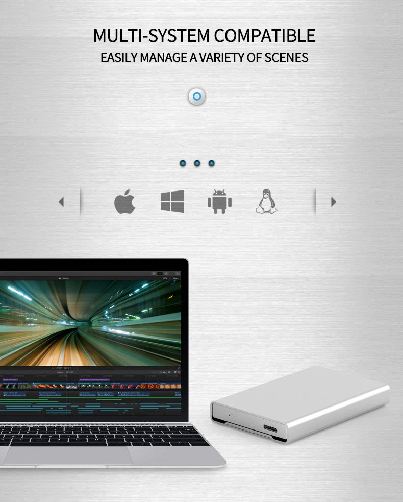 Blueendlless Aluminum Hdd Enclosure 2.5" Mobile Hard Disk Case Type-c Sata USB 3.1 Caddy All Metal Case Notebook External hdd bo