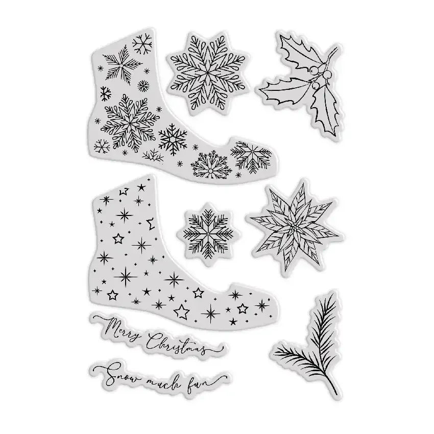 Winter Wonderland Christmas Ice Skate Snowflake Poinsettias Cutting Dies Hot Foil Scrapbooking Diary Decorate Embossing Template