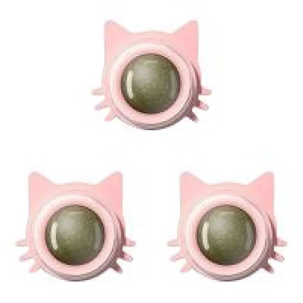 Lot de 1 à 5 balles murales rotatives à l'herbe à chat pour chaton, jouets à mâcher à lécher, nettoyage des dents, jouet à mordre pour chat d'intérieur, fournitures pour animaux de compagnie