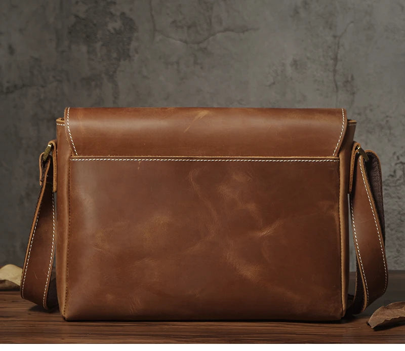 Sac à bandoulière NUKA en cuir véritable pour homme, style rétro, original, en cuir de vache, horizontal, à rabat, pour iPad 11 pouces