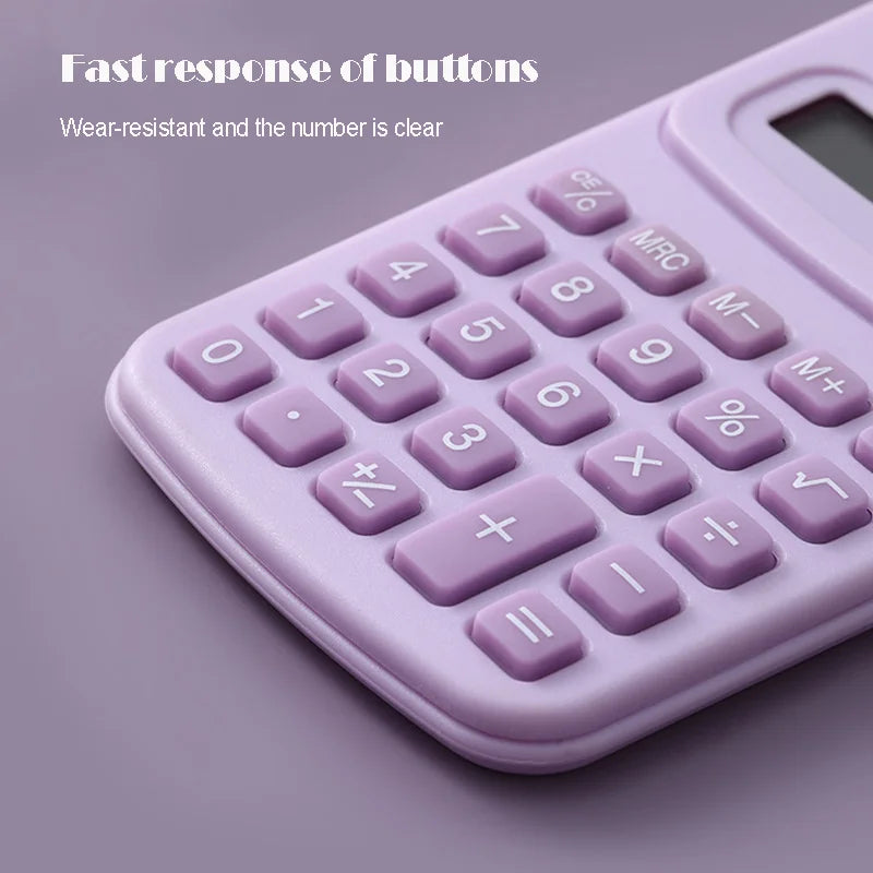 Small Solar Calculator Portable Calculator Cute 8 Digits LCD Electronic Home Office Calculator for Kid Primary School Calculator