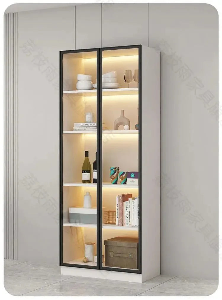 Glass Cellar Wine Cabinets Rack Showcase Storage Wall Wine Cabinet Living Room Fridge Vitrinas De Vidrio Indoor Bar Furniture