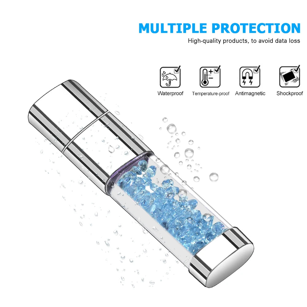 Crystal Diamond Usb Flash Drive 2.0 4GB 8GB 16GB 32GB 64GB 128GB Pendrive Stick Usb disk Memoria Stick Exquisite gift