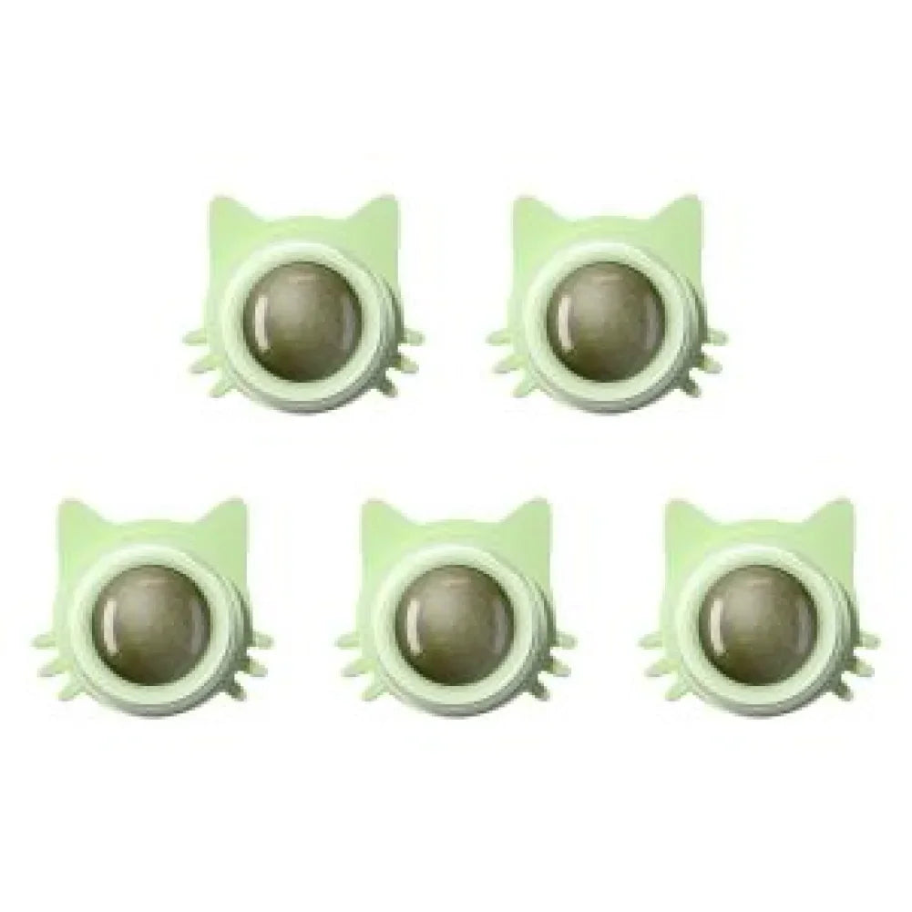 Lot de 1 à 5 balles murales rotatives à l'herbe à chat pour chaton, jouets à mâcher à lécher, nettoyage des dents, jouet à mordre pour chat d'intérieur, fournitures pour animaux de compagnie
