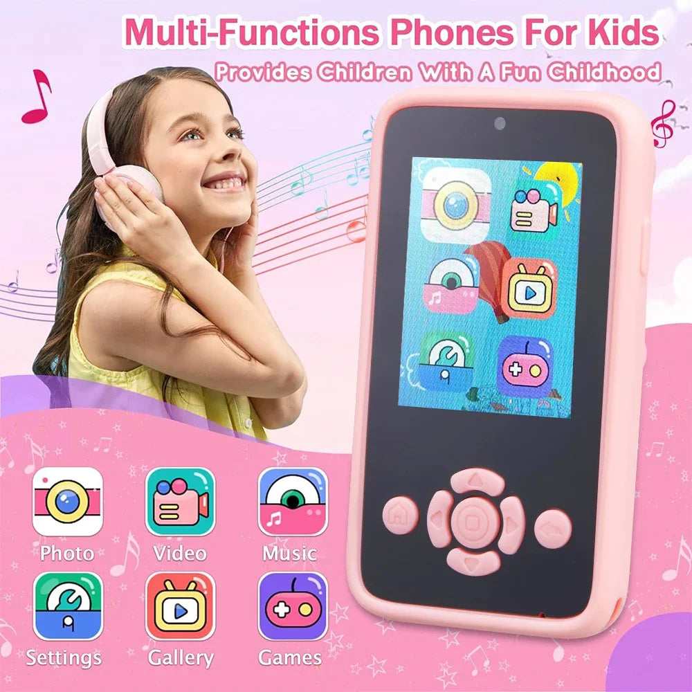 2025 Children Mp3 Phone Camera Toys Puzzle Games Music Player Tooddler Leaning Toys for Girls Boys Age 3-12 Best Birthday Gifts