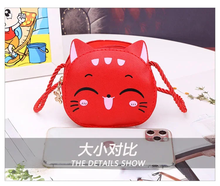 2024 Cute Cartoon Crossbody Fashion Girl PU Leather Elegant Children's Accessories Change Shoulder Bag حقائب يد 숄더백