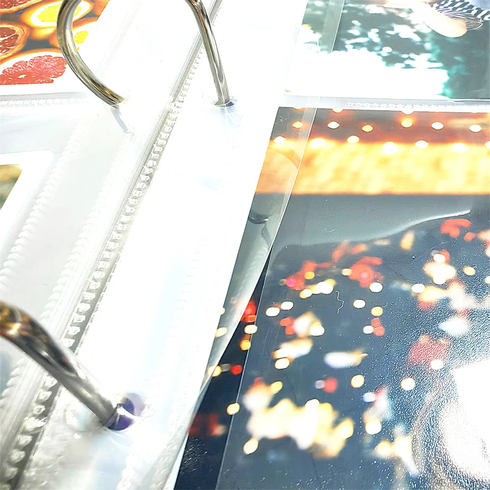 PLRBOK A5 Widened 3-ring D-shaped Magnetic Buckle Laser Mirror Binder Photo Album Card PhotoCard Collection Book Ring Notebook