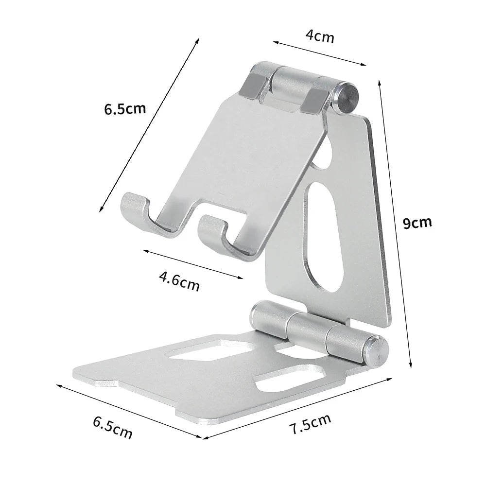 Metal Aluminum Alloy Mobile Phone Desktop Holder Stand for iPhone 13 14 Pro Stand Lazy Live Portable Folding Mobile Phone Stand