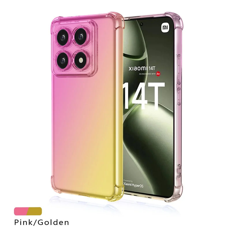 Shockproof Gradient TPU Case for Xiaomi 14T Pro 5G Protective Cover Fundas Coque Capa