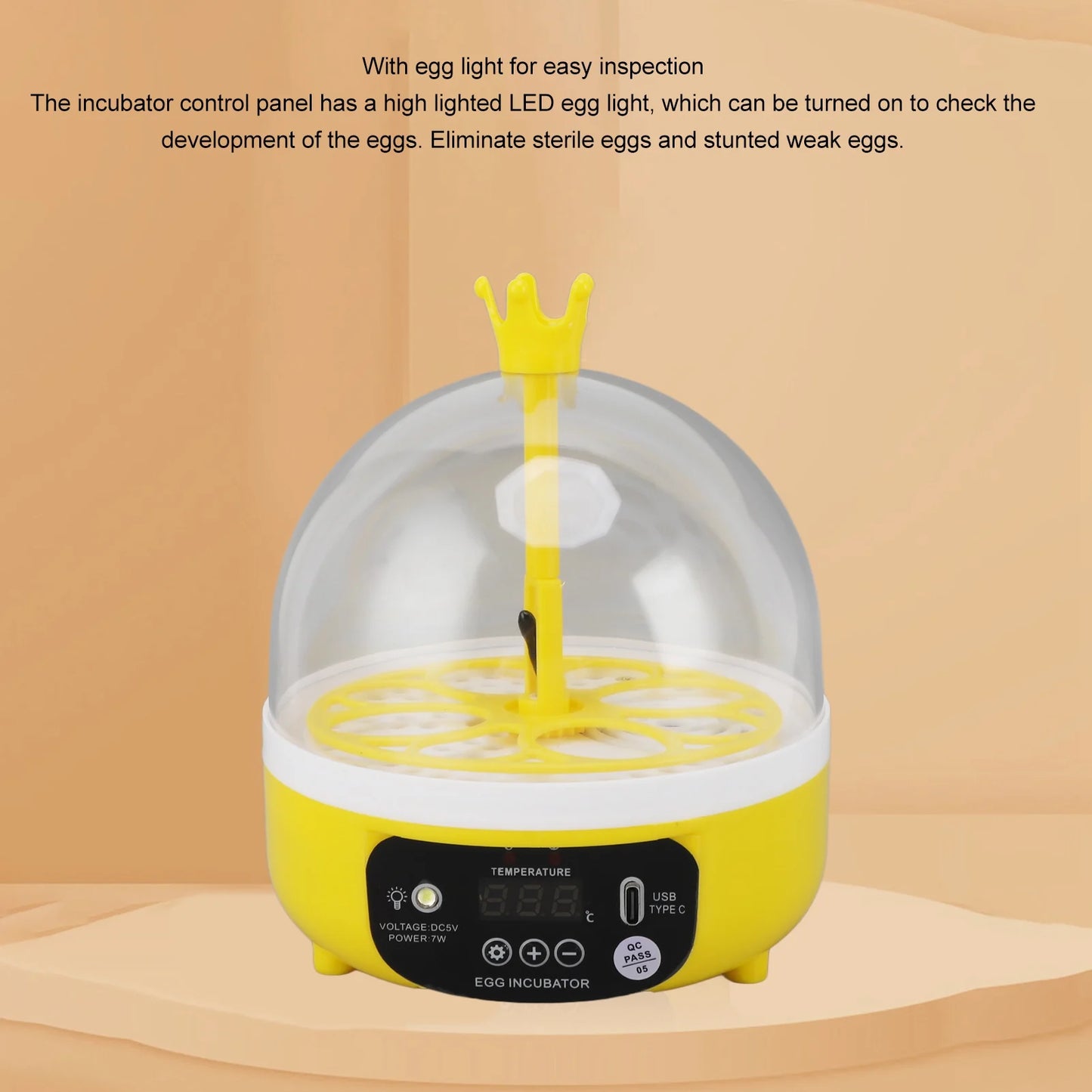 Mini incubateur d'œufs pour la maison, contrôle automatique de la température et de l'humidité, 4 œufs, chandelle, machine à couver pour volailles, poulets, canards, Pi