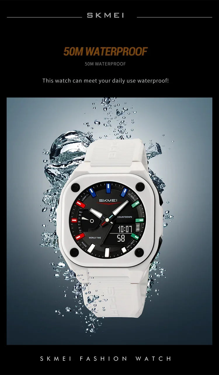 Montre SKMEI 2328 pour homme, accessoire de sport, étanche, réveil, numérique, électronique