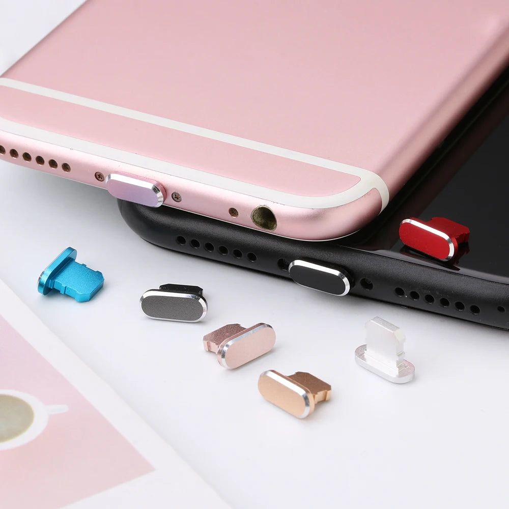 1PC Metal Charger Port Anti Dust Plug Stopper For iPhone 14 13 12 11 X XR Max 8 7 Plus Phone Accessory Charging Plug Cap Cover