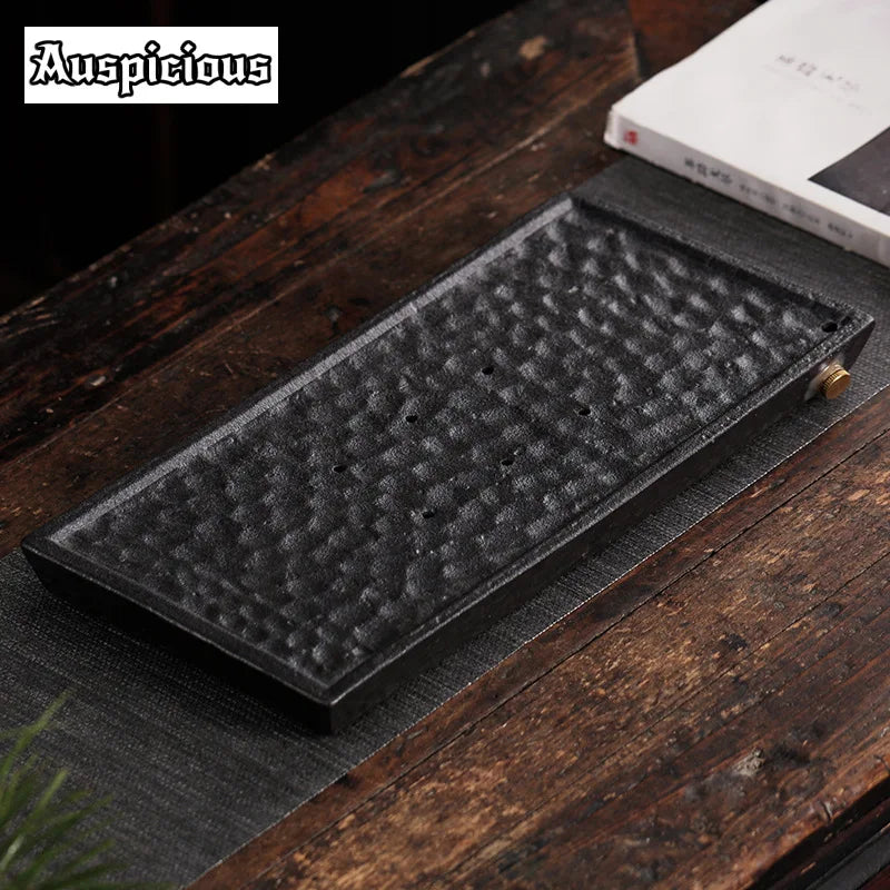 Japanese Stoneware Tea Tray Retro Ceramic Pot Bearing Support Small Tea Table Water Storage Dry Tea Table Household Cha Teaware