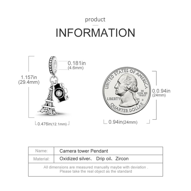 925 Sterling Silver Spots Series Charm Eiffel Tower Egypt Charms Pendant Fit MULA Original Sliver Bracelets DIY Jewelry Gifts