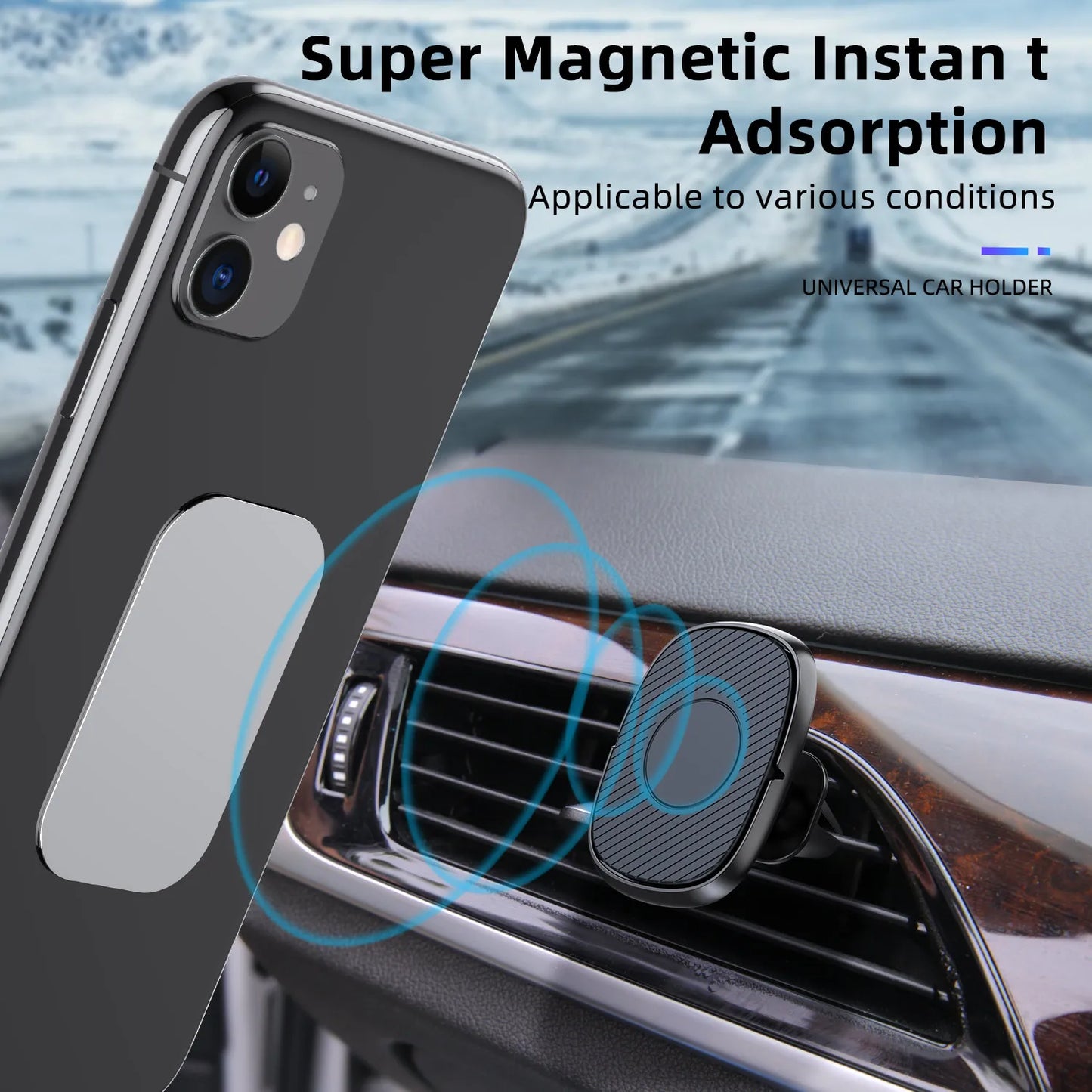 Magnetic Car Phone Holder Magnet Smartphone Support GPS Foldable Phone Stand Bracket Car Charger Holder For iPhone 15 14 Xiaomi