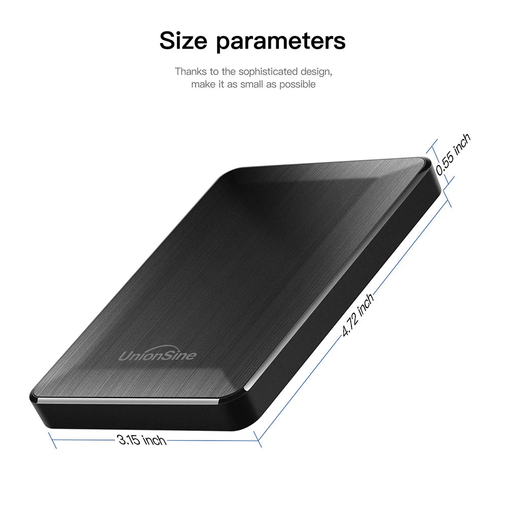 UnionSine HDD 2.5" Portable External Hard Drive 320gb/500gb/750gb/1tb USB3.0 Storage Compatible for PC,Mac,Desktop,MacBook,TV
