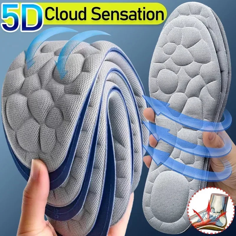 Lot de 10 semelles intérieures en mousse à mémoire de forme 5D, épaisses, respirantes, confortables, pour chaussures à talons hauts, coussinets orthopédiques