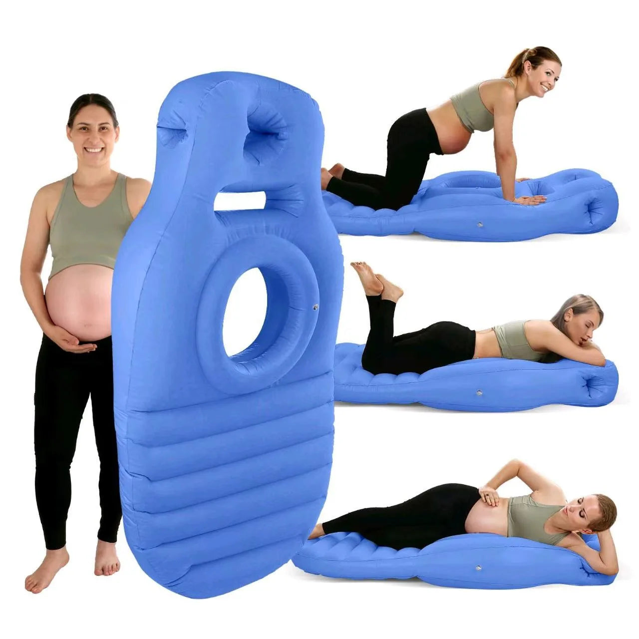 Multi functional Inflatable Maternity Bed Cushion Mattress with Hole for Pregnant Mommy Comfortable Yoga Mat Protective Portable
