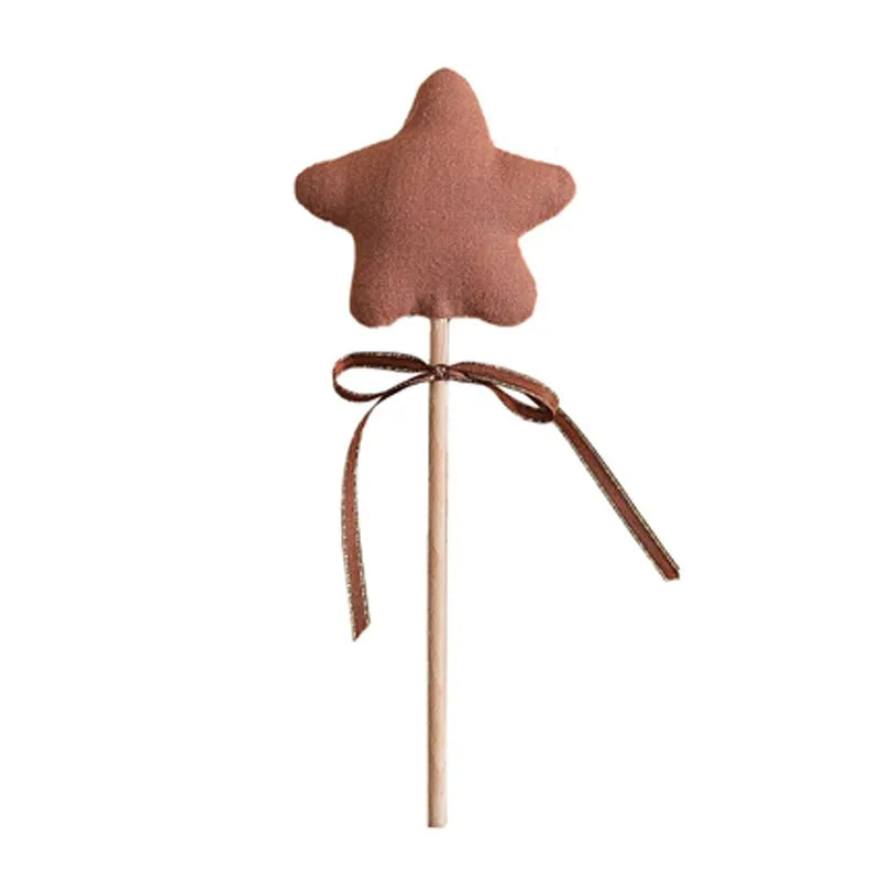 Baby Wooden Star Music Rattle Party Decor Baby Birthday Photography Accessories Cotton Rattle Gift Toys for Babies Music Gym