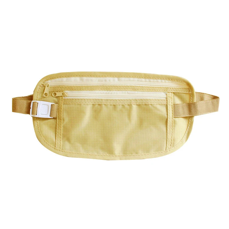 1 sac banane de voyage invisible, pochette pour passeport, porte-monnaie, portefeuille de sécurité caché, sac décontracté pour hommes et femmes