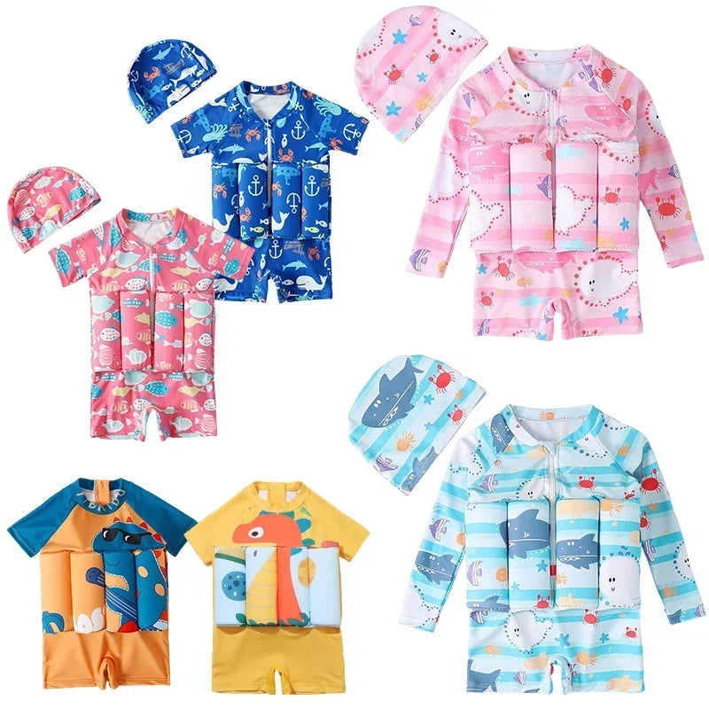 Maillot de bain une pièce pour enfants, protection contre les éruptions cutanées, imprimé dessin animé, vêtements de natation pour filles et garçons