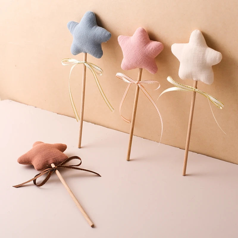 1PC Baby Wooden Star Magic Wand Rattle Play Gym Teether Toy Newborn Birthday Party Photography Prop Montessori Toys For Kid Gift
