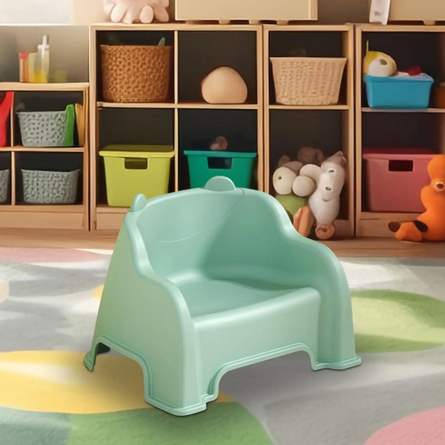 Small Stool with Backrest Shoe Changing Stool Children's Stool for Bathroom Bedside Table