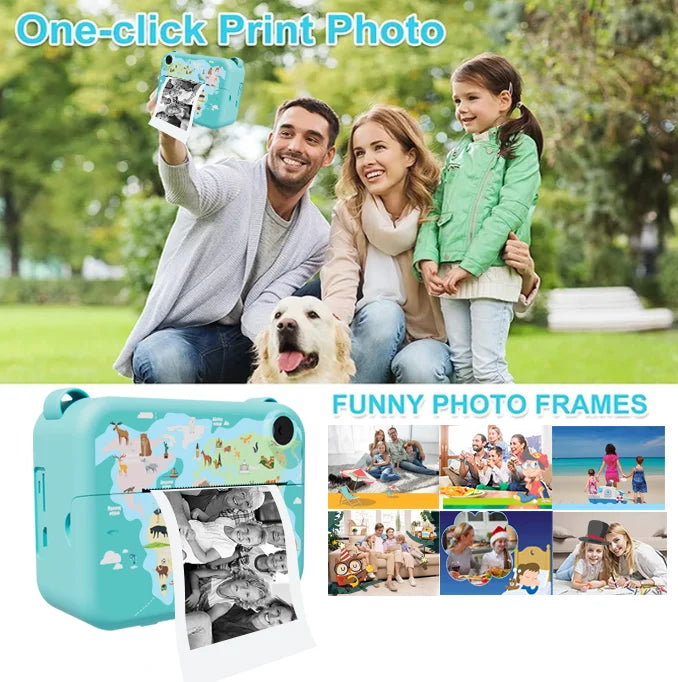 Kids Camera Instant Print Christmas Birthday Gifts for 3-12 Year Old Boys Girls Toys for Kids Age 3-10 with 3 Rolls Print Paper