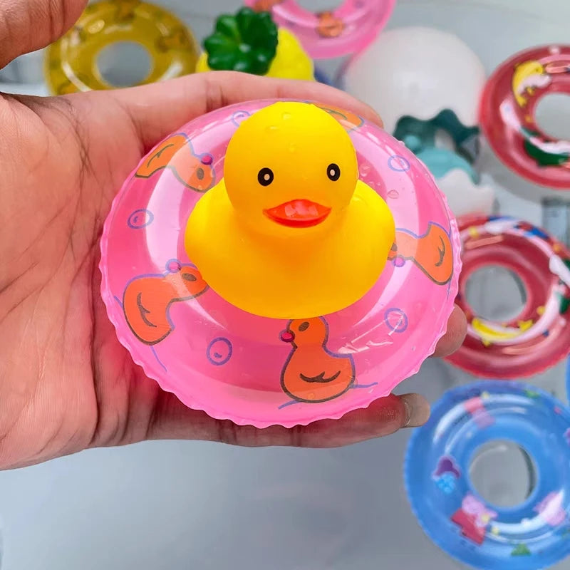 Mini bouée de bain pour enfants, jouet de piscine, anneau flottant, jouet amusant pour bébé, poupée flottante en caoutchouc, jeux gonflables