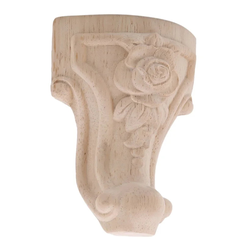Pieds de meuble TV en bois massif sculpté de style européen, 8/4/1 pièce, 10 x 5,5 cm