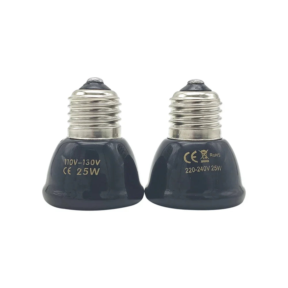 110v/220v Black 25W/50W/75W/100W Pet Reptile Far Infrared Ceramic Heat Lamps