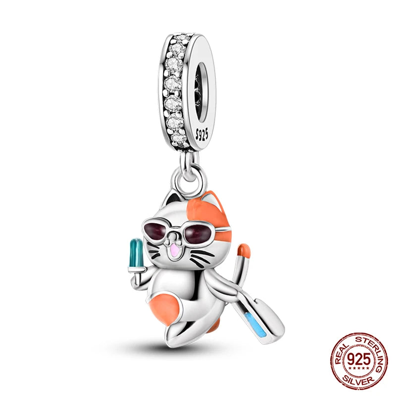 New 925 Sterling Silver Luminous Elf Blue Purple Butterfly Moon Life Tree Charms Beads Fit Pandach Original Bracelet DIY Jewelry