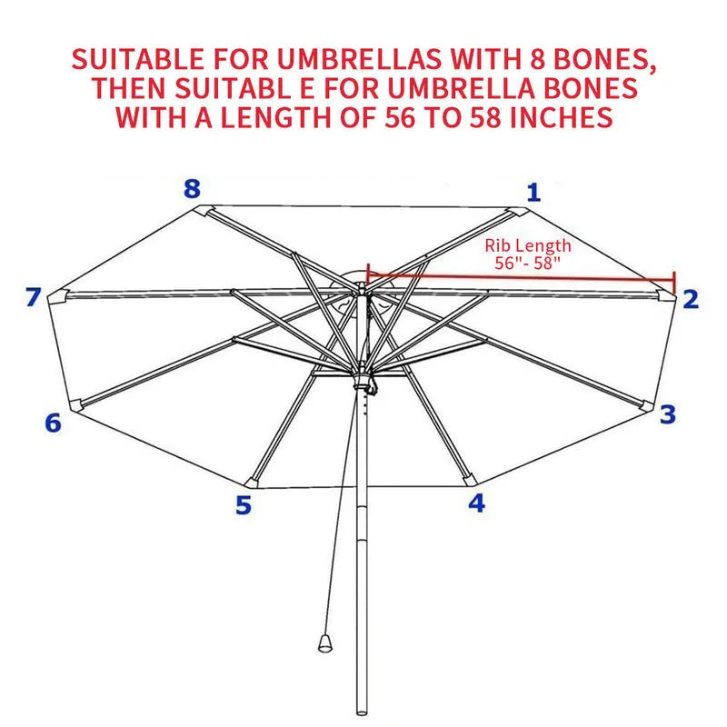 Parasol de jardin en tissu imperméable pour activités de plein air, pique-nique, camping