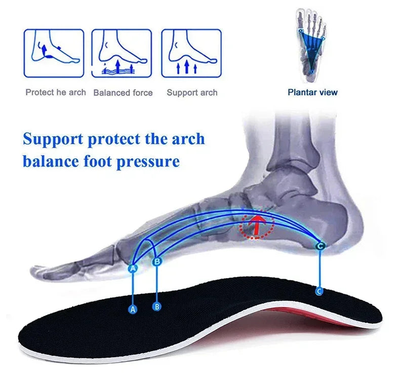 Semelles orthopédiques pour pieds plats, soutien de la voûte plantaire, soulage la pression du mouvement de l'air, amortit le coussin et rembourre la semelle intérieure