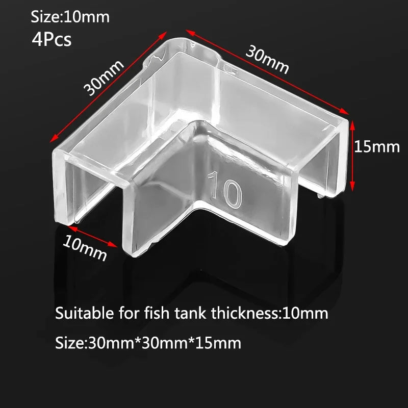 Lot de 4 protections d'angle anti-collision en plastique pour aquarium, 5/6/8/10/12/15 mm, sans adhésif, accessoires