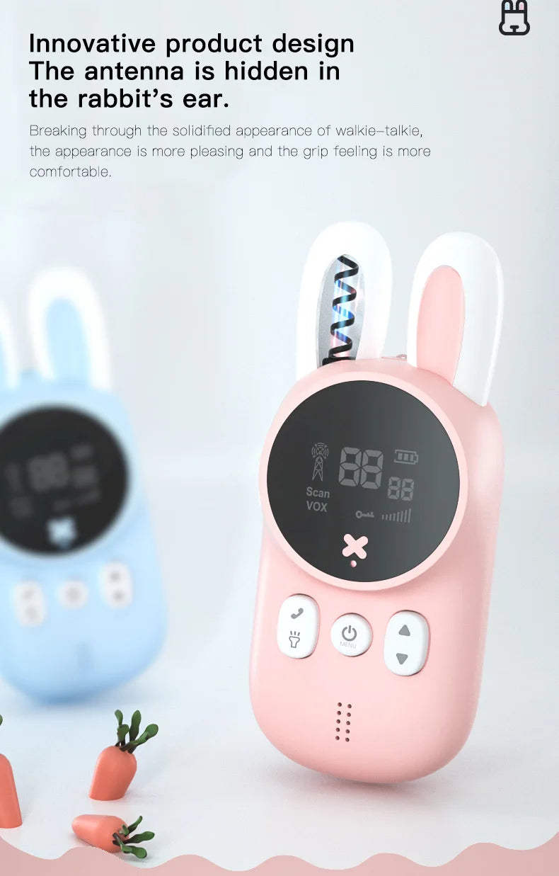 Children's walkie talkie portable handheld children's mini toy 3-KM range wireless lanyard walkie talkie holiday gift