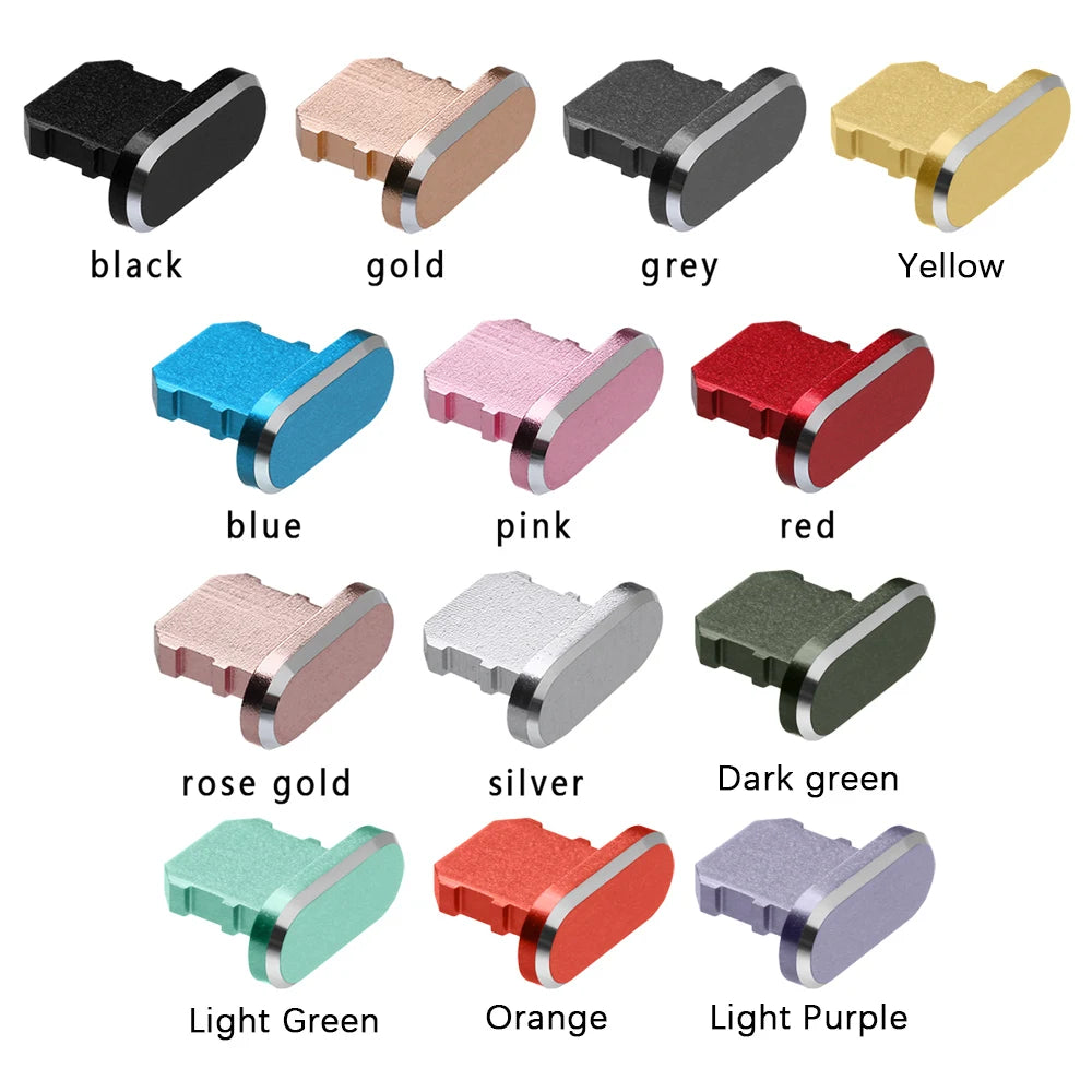 1PC Metal Charger Port Anti Dust Plug Stopper For iPhone 14 13 12 11 X XR Max 8 7 Plus Phone Accessory Charging Plug Cap Cover