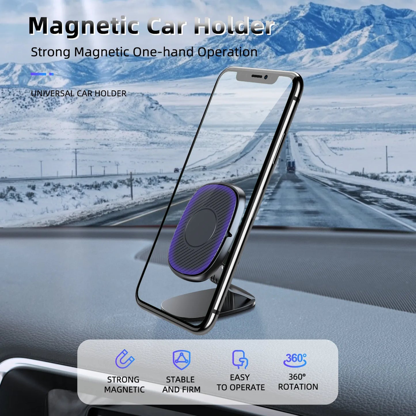 Magnetic Car Phone Holder Magnet Smartphone Support GPS Foldable Phone Stand Bracket Car Charger Holder For iPhone 15 14 Xiaomi