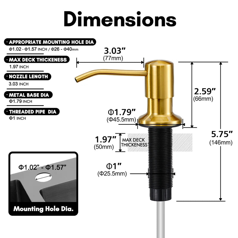 Stainless Steel Soap Dispenser Extension Tube Kit Kitchen Sink Liquid Soap Dispenser Bathroom Lotion Detergent Hand Press Pumps