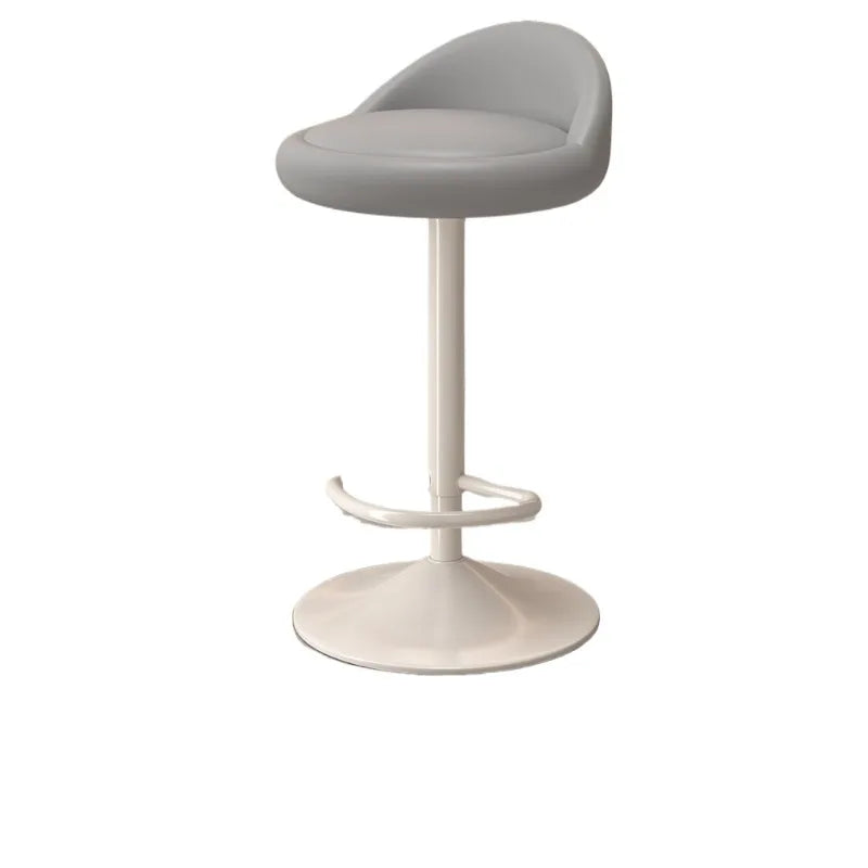 Minimalist Modern Home Elevated Foot Stool Adjustable Backrest Seat Creamy Milk Tea Shop Dining Stool Kitchen Island Seat