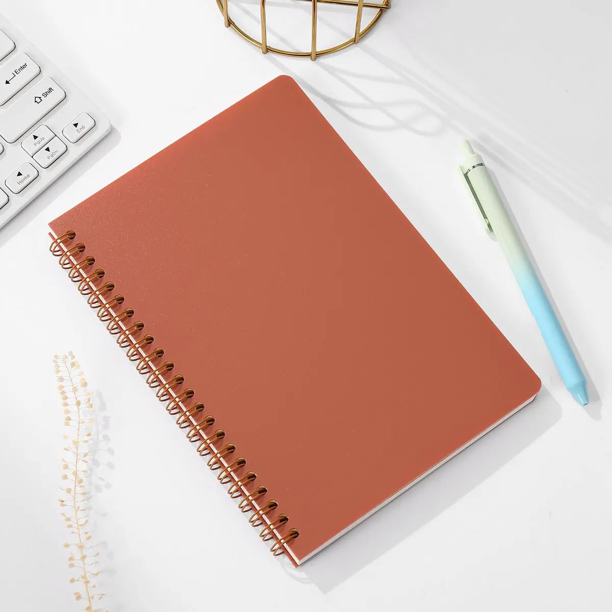 Carnet à spirales A5, 160 pages, papier épais, protection des yeux, ligné, pour l'école, le bureau