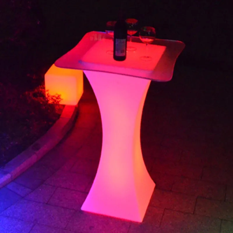 NewOut Door Use Led Illuminated Bar Cocktail Table Rechargeable Bar Plastic Table Lighted Up Coffee Table Ktv Disco Party Supply