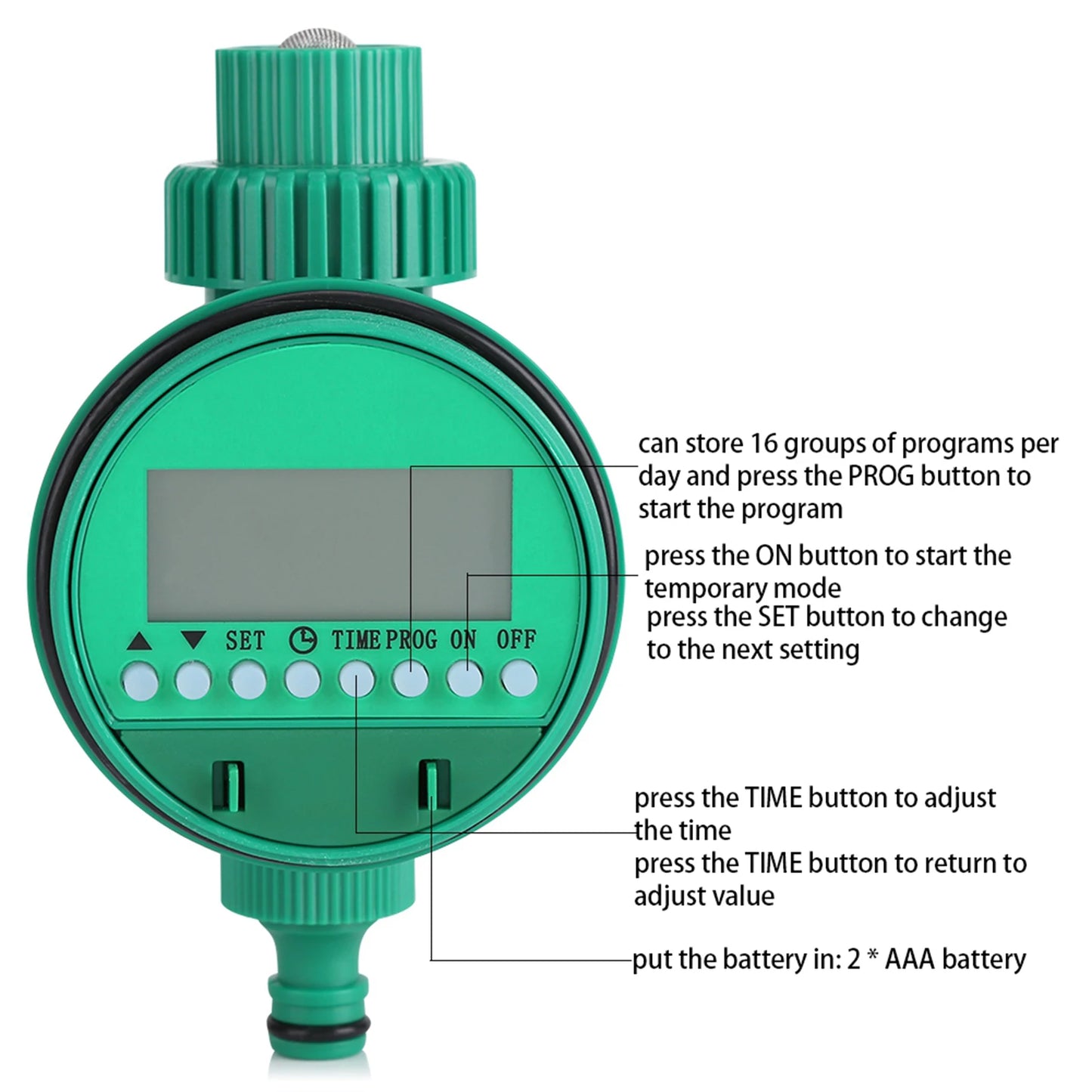 Minuterie d'arrosage avec écran LCD, système d'arrosage automatique de jardin, système d'irrigation goutte à goutte