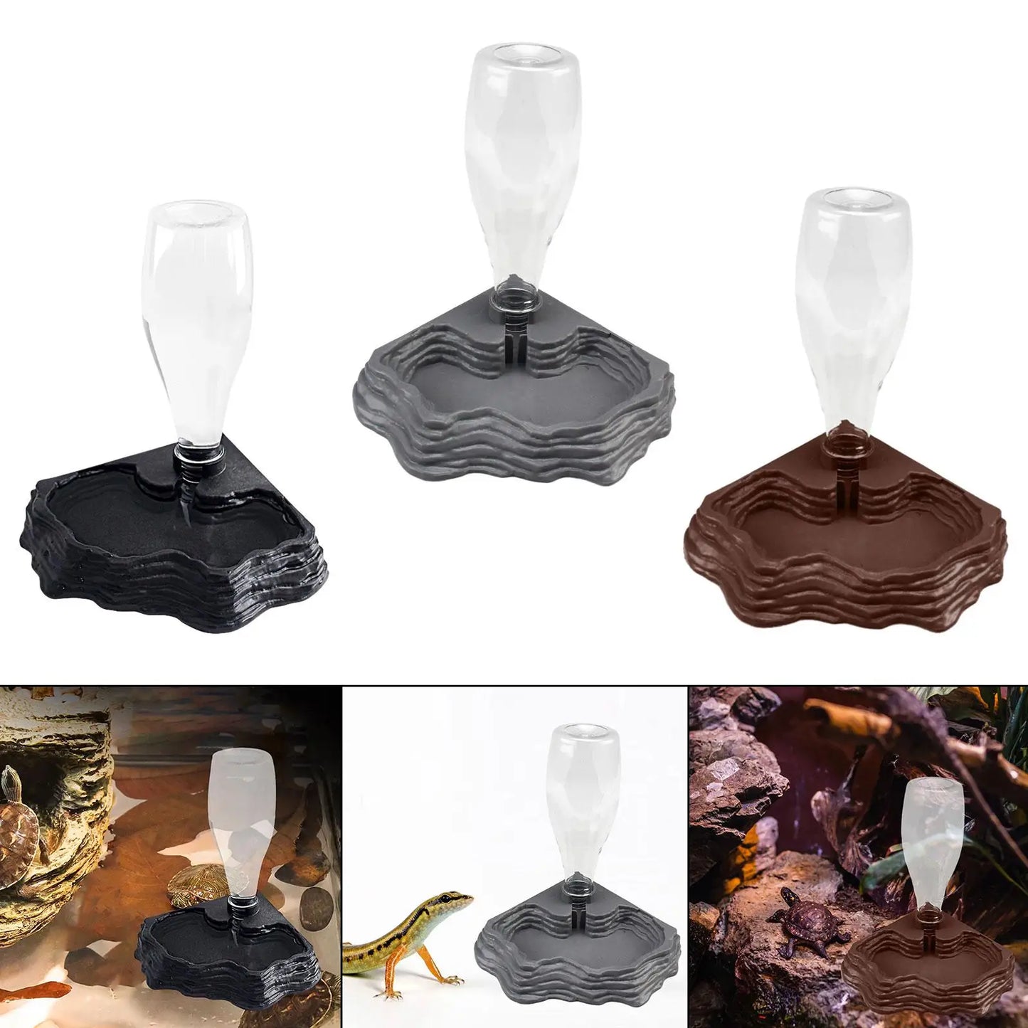 Distributeur d'eau automatique pour reptiles, accessoires pour réservoir, capacité de 400 ml, bol d'arrosage pour terrarium, pour lézards, geckos et dragons barbus